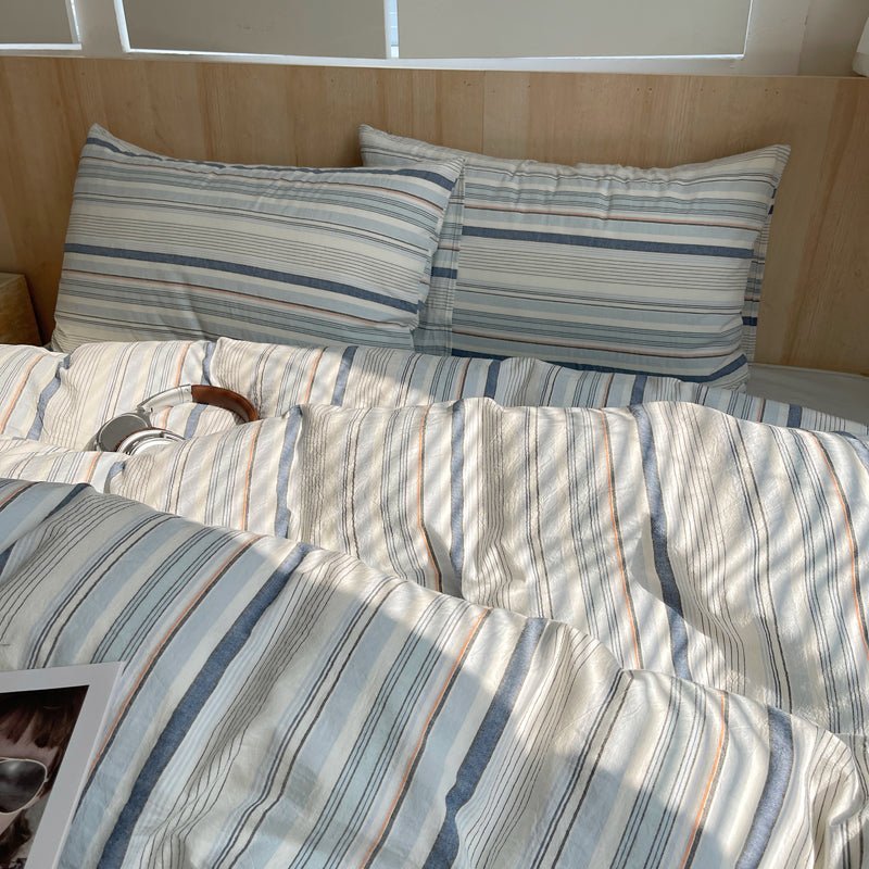 Stripe Serenity Cotton Duvet Covers - WhisperLinens