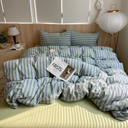 Stripe Serenity Cotton Duvet Covers - WhisperLinens