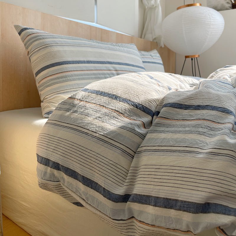 Stripe Serenity Cotton Duvet Covers - WhisperLinens
