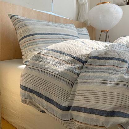 Stripe Serenity Cotton Duvet Covers - WhisperLinens