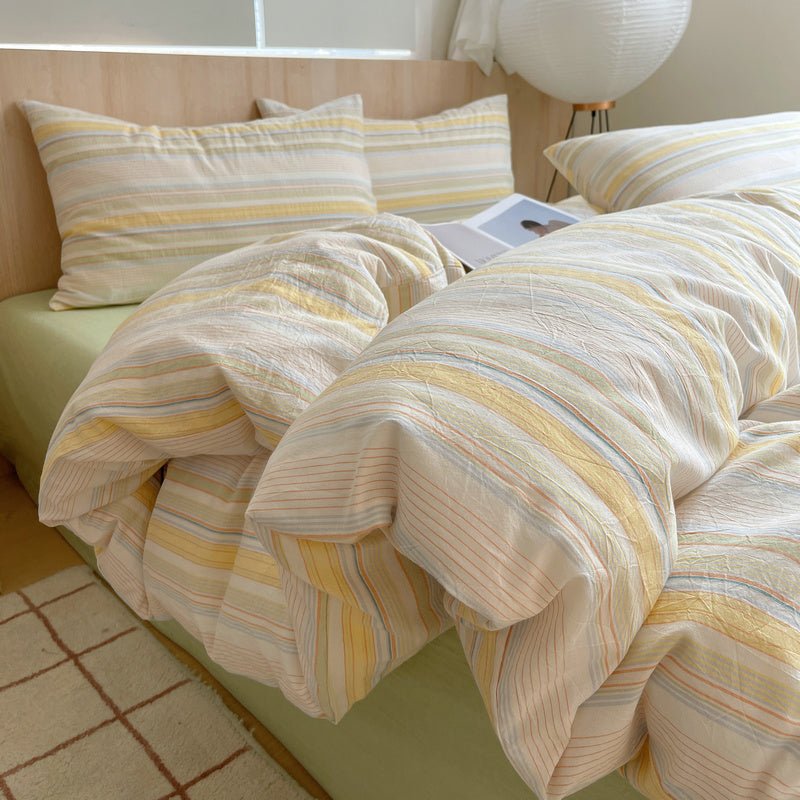 Stripe Serenity Cotton Duvet Covers - WhisperLinens