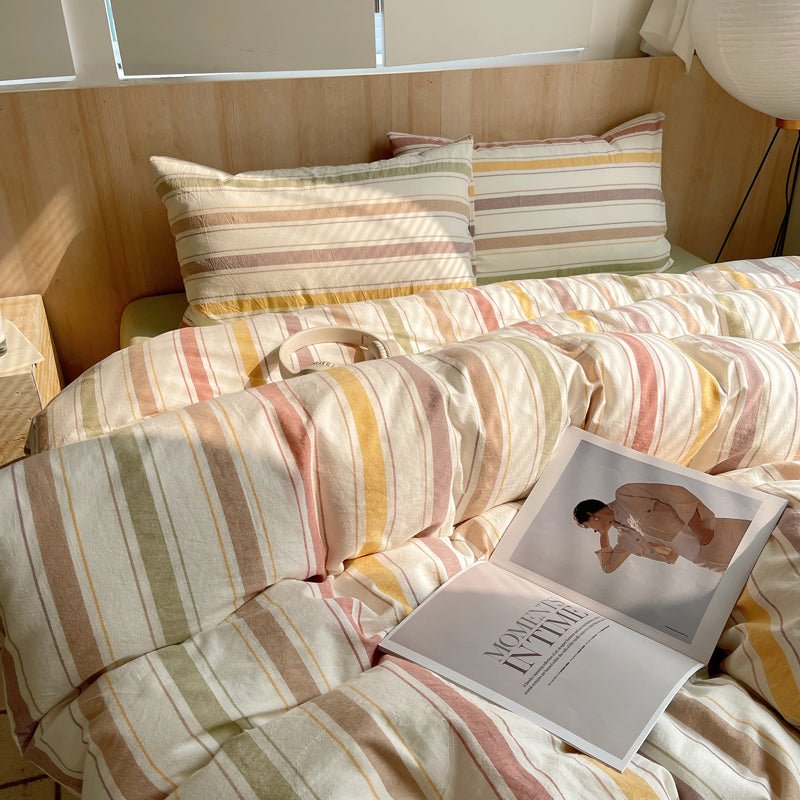 Stripe Serenity Cotton Duvet Covers - WhisperLinens