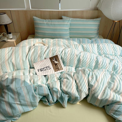 Stripe Serenity Cotton Duvet Covers - WhisperLinens