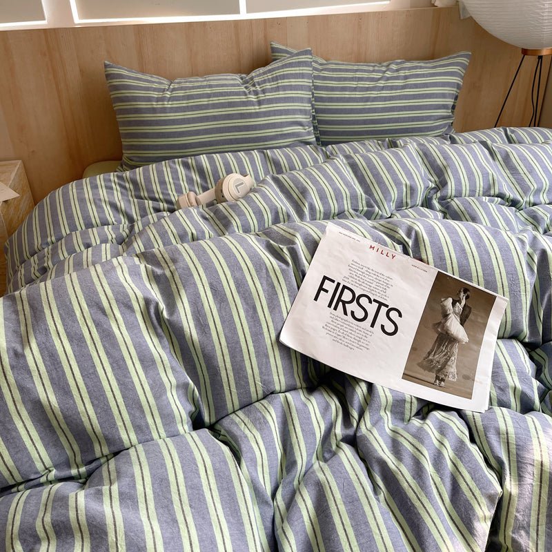 Stripe Serenity Cotton Duvet Covers - WhisperLinens