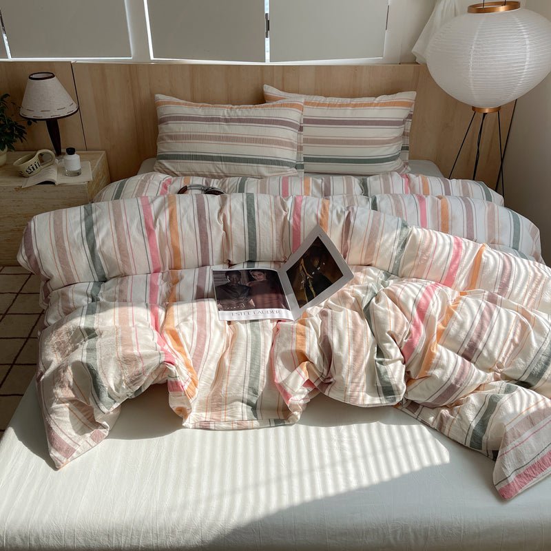 Stripe Serenity Cotton Duvet Covers - WhisperLinens
