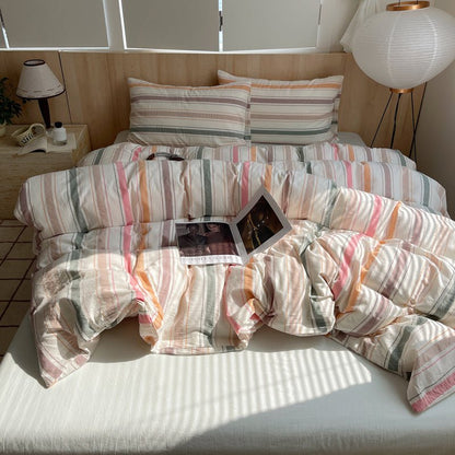 Stripe Serenity Cotton Duvet Covers - WhisperLinens