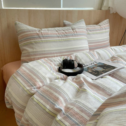 Stripe Serenity Cotton Duvet Covers - WhisperLinens