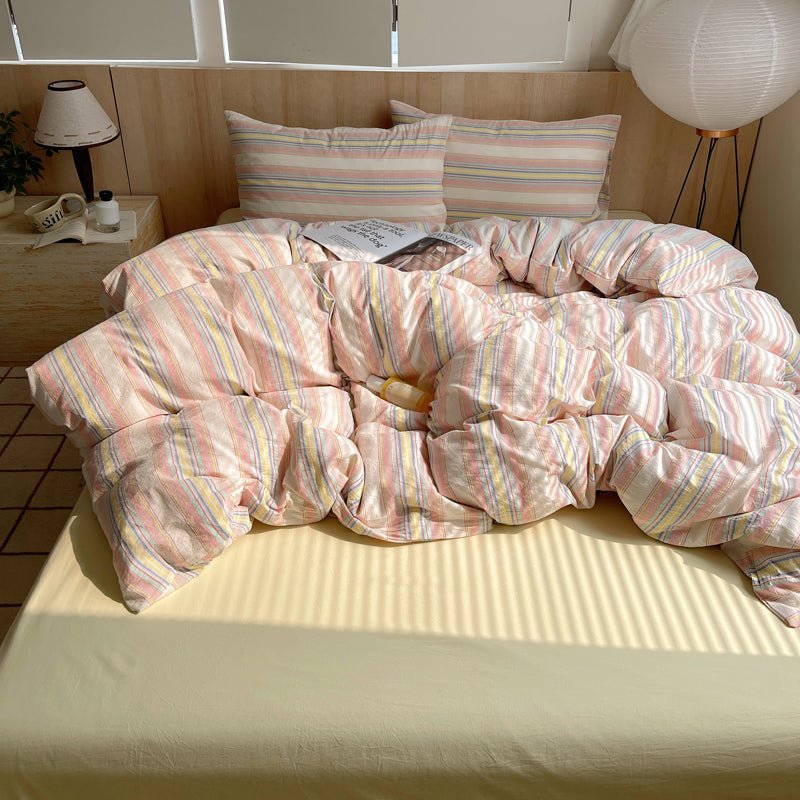Stripe Serenity Cotton Duvet Covers - WhisperLinens