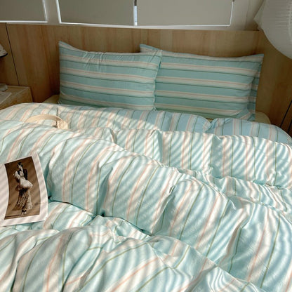 Stripe Serenity Cotton Duvet Covers - WhisperLinens