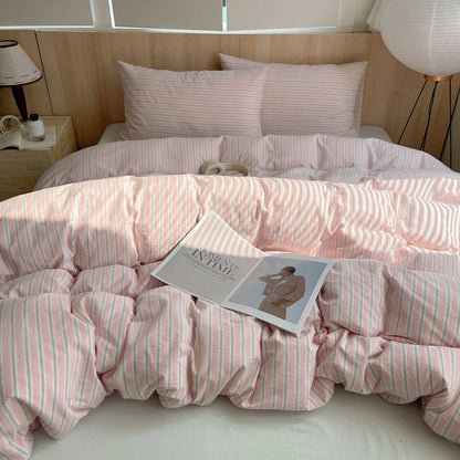 Stripe Serenity Cotton Duvet Covers - WhisperLinens