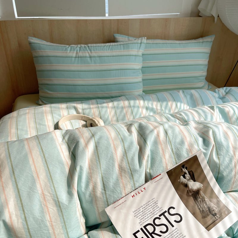 Stripe Serenity Cotton Duvet Covers - WhisperLinens