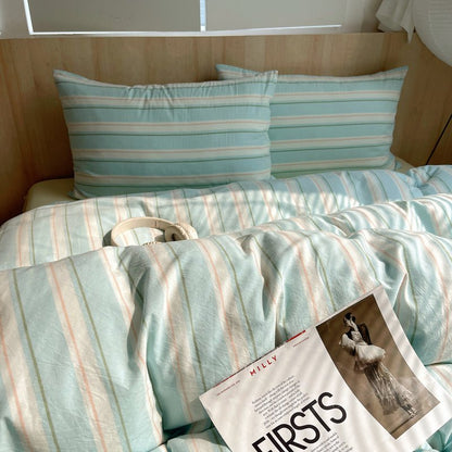 Stripe Serenity Cotton Duvet Covers - WhisperLinens