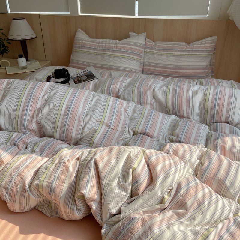 Stripe Serenity Cotton Duvet Covers - WhisperLinens
