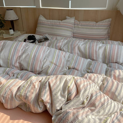 Stripe Serenity Cotton Duvet Covers - WhisperLinens