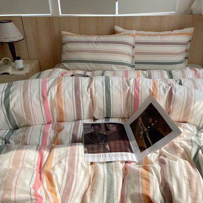 Stripe Serenity Cotton Duvet Covers - WhisperLinens