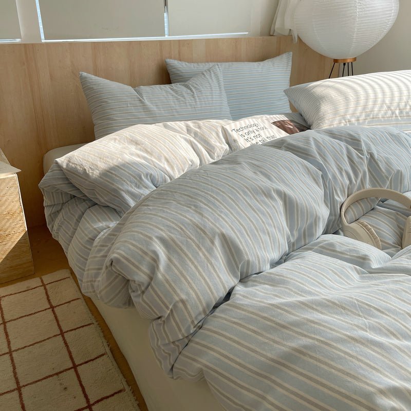 Stripe Serenity Cotton Duvet Covers - WhisperLinens