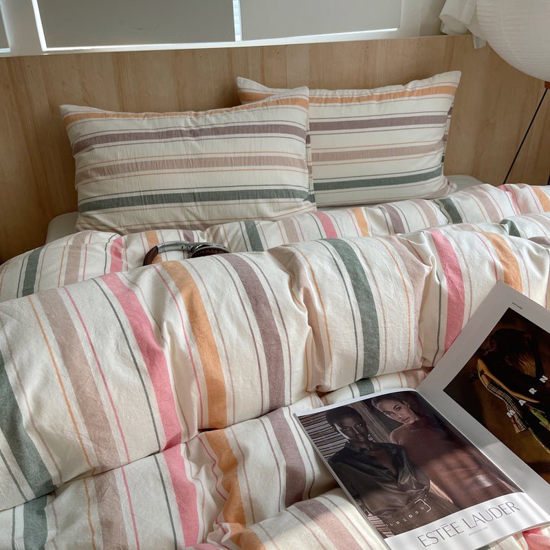 Stripe Serenity Cotton Duvet Covers - WhisperLinens