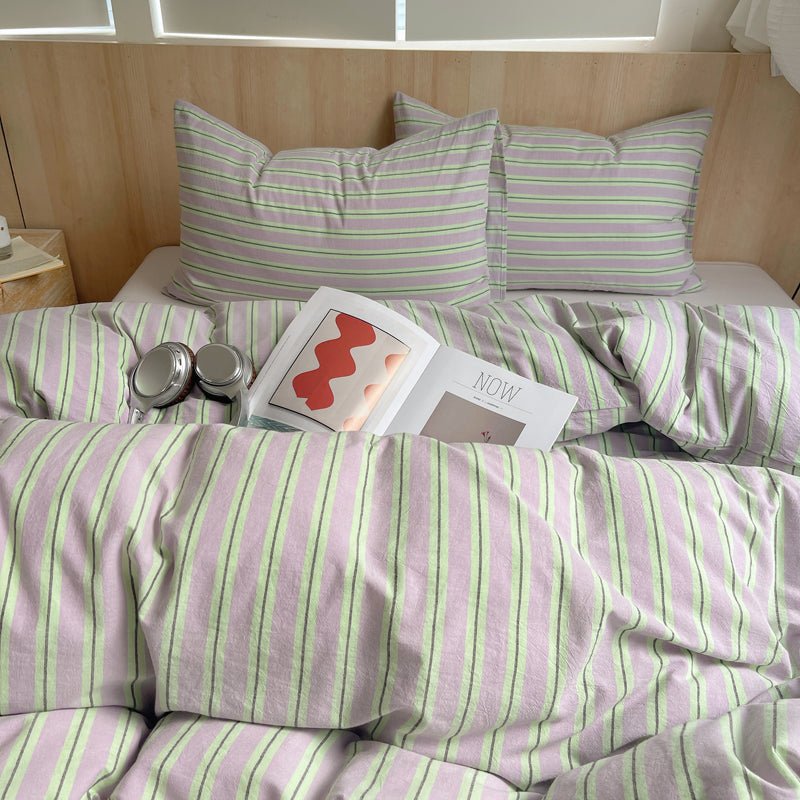 Stripe Serenity Cotton Duvet Covers - WhisperLinens