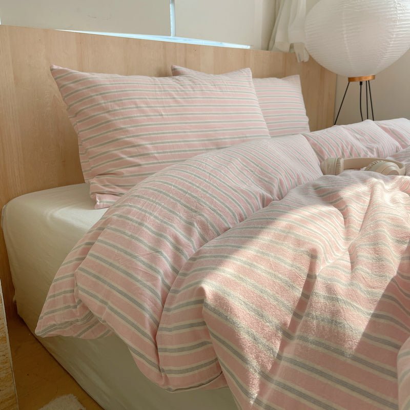 Stripe Serenity Cotton Duvet Covers - WhisperLinens