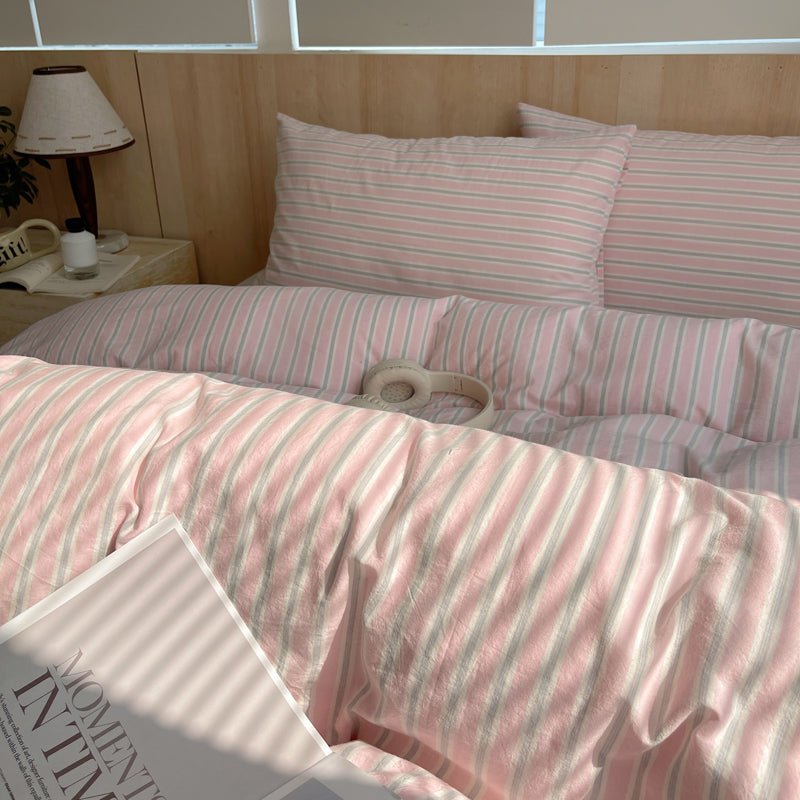 Stripe Serenity Cotton Duvet Covers - WhisperLinens