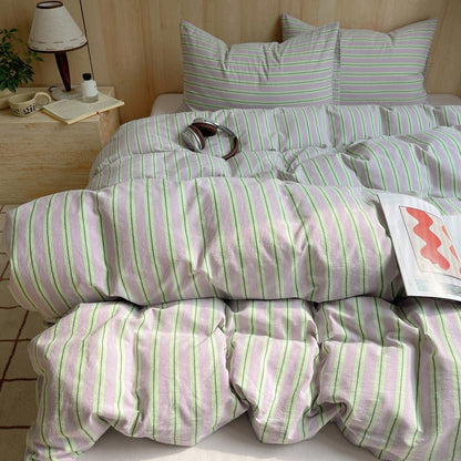 Stripe Serenity Cotton Duvet Covers - WhisperLinens