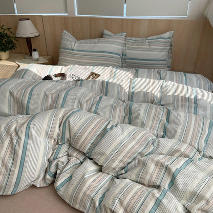 Stripe Serenity Cotton Duvet Covers - WhisperLinens