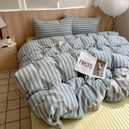 Stripe Serenity Cotton Duvet Covers - WhisperLinens
