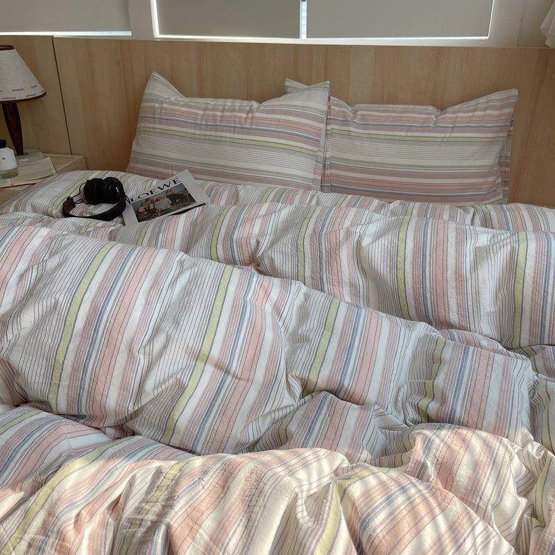 Stripe Serenity Cotton Duvet Covers - WhisperLinens