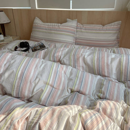 Stripe Serenity Cotton Duvet Covers - WhisperLinens