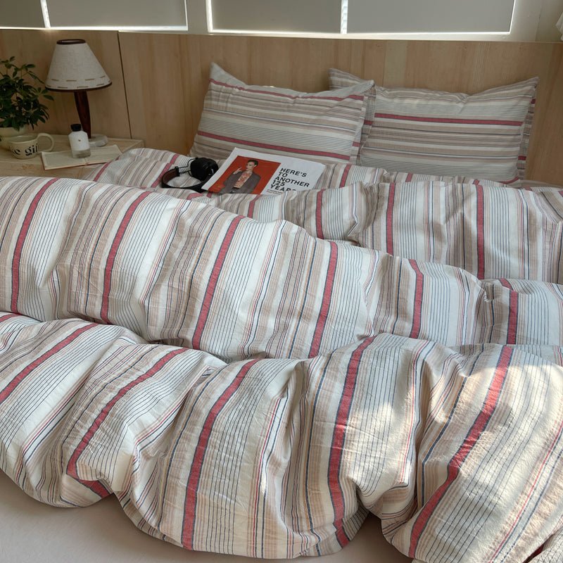 Stripe Serenity Cotton Duvet Covers - WhisperLinens