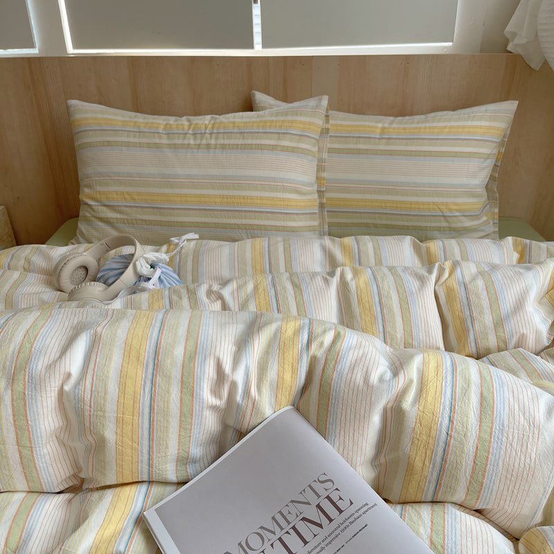 Stripe Serenity Cotton Duvet Covers - WhisperLinens