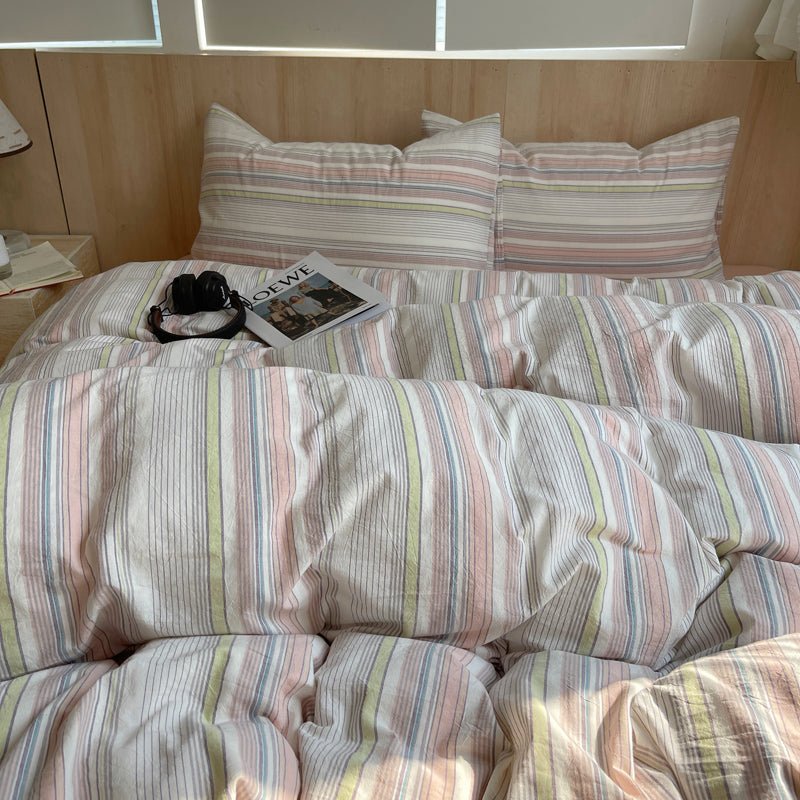 Stripe Serenity Cotton Duvet Covers - WhisperLinens