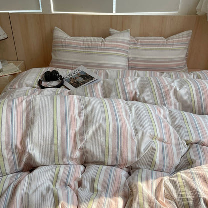 Stripe Serenity Cotton Duvet Covers - WhisperLinens