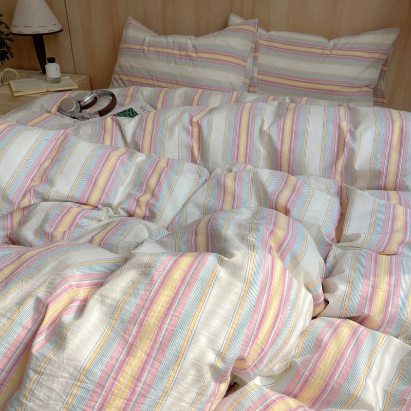 Stripe Serenity Cotton Duvet Covers - WhisperLinens