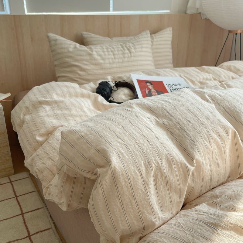 Stripe Serenity Cotton Duvet Covers - WhisperLinens