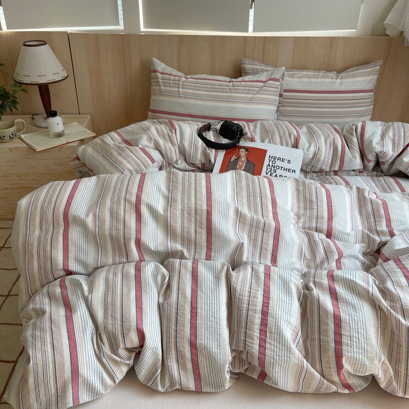 Stripe Serenity Cotton Duvet Covers - WhisperLinens