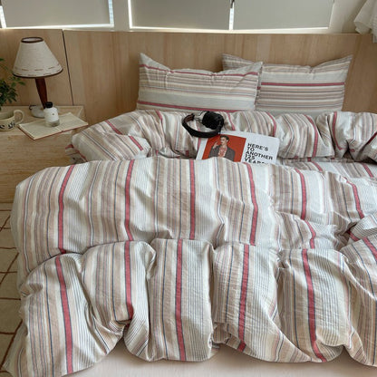 Stripe Serenity Cotton Duvet Covers - WhisperLinens