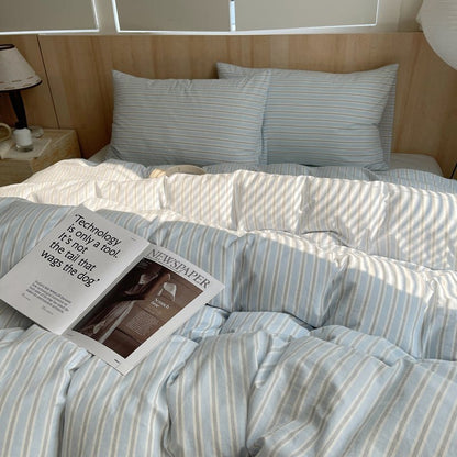 Stripe Serenity Cotton Duvet Covers - WhisperLinens