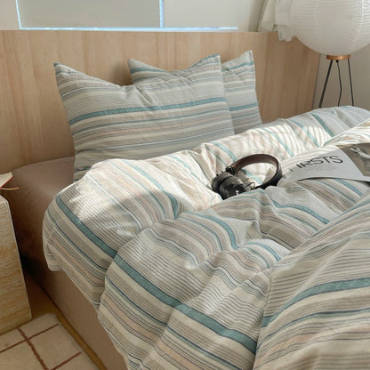 Stripe Serenity Cotton Duvet Covers - WhisperLinens