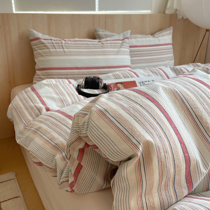 Stripe Serenity Cotton Duvet Covers - WhisperLinens