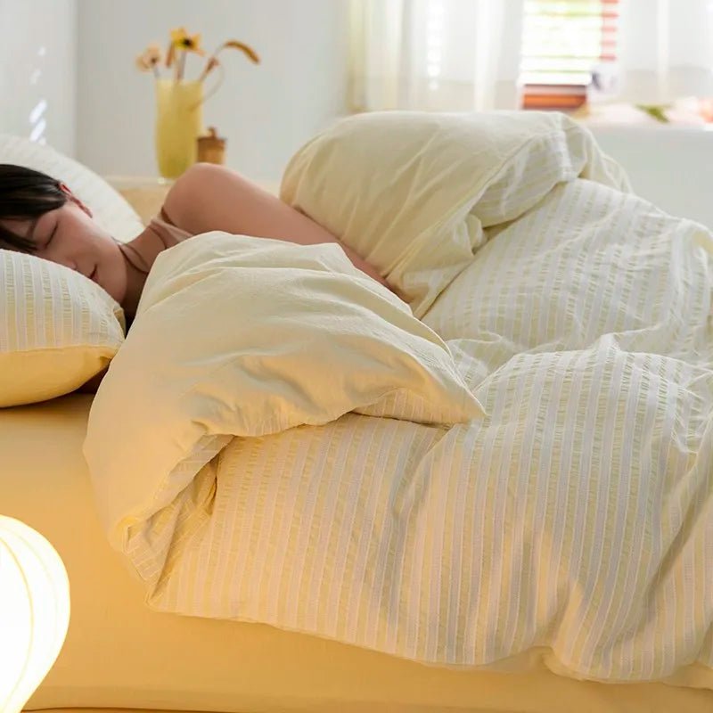Sunrise Stripes Bedding Set - WhisperLinens