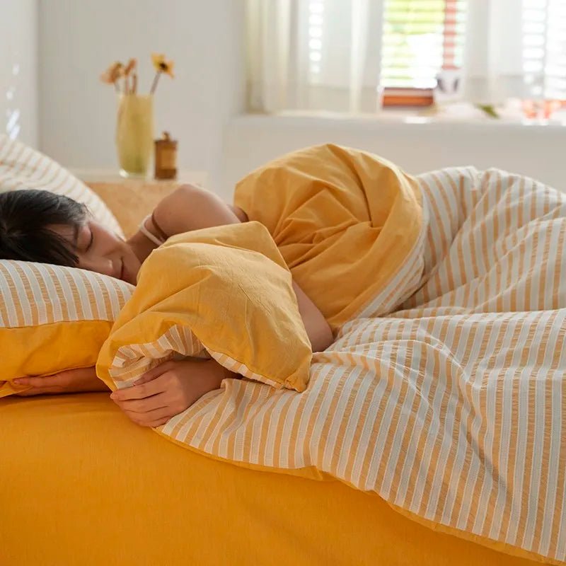 Sunrise Stripes Bedding Set - WhisperLinens