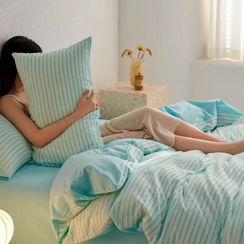 Sunrise Stripes Bedding Set - WhisperLinens