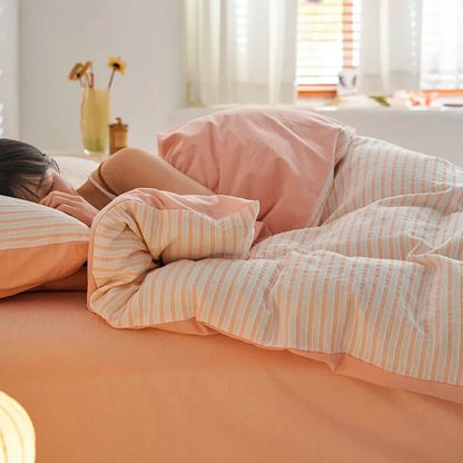 Sunrise Stripes Bedding Set - WhisperLinens