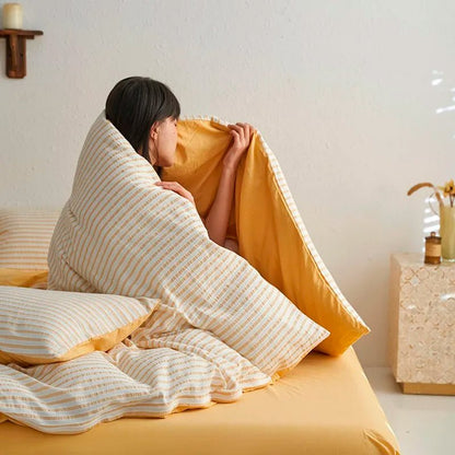 Sunrise Stripes Bedding Set - WhisperLinens