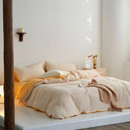 Sunrise Stripes Bedding Set - WhisperLinens
