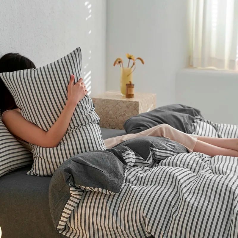 Sunrise Stripes Bedding Set - WhisperLinens