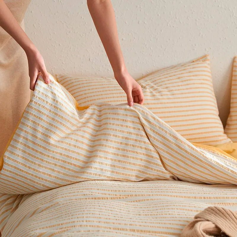 Sunrise Stripes Bedding Set - WhisperLinens