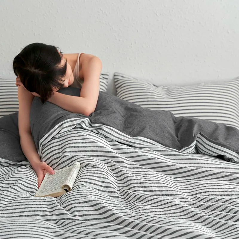Sunrise Stripes Bedding Set - WhisperLinens