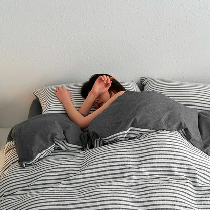 Sunrise Stripes Bedding Set - WhisperLinens